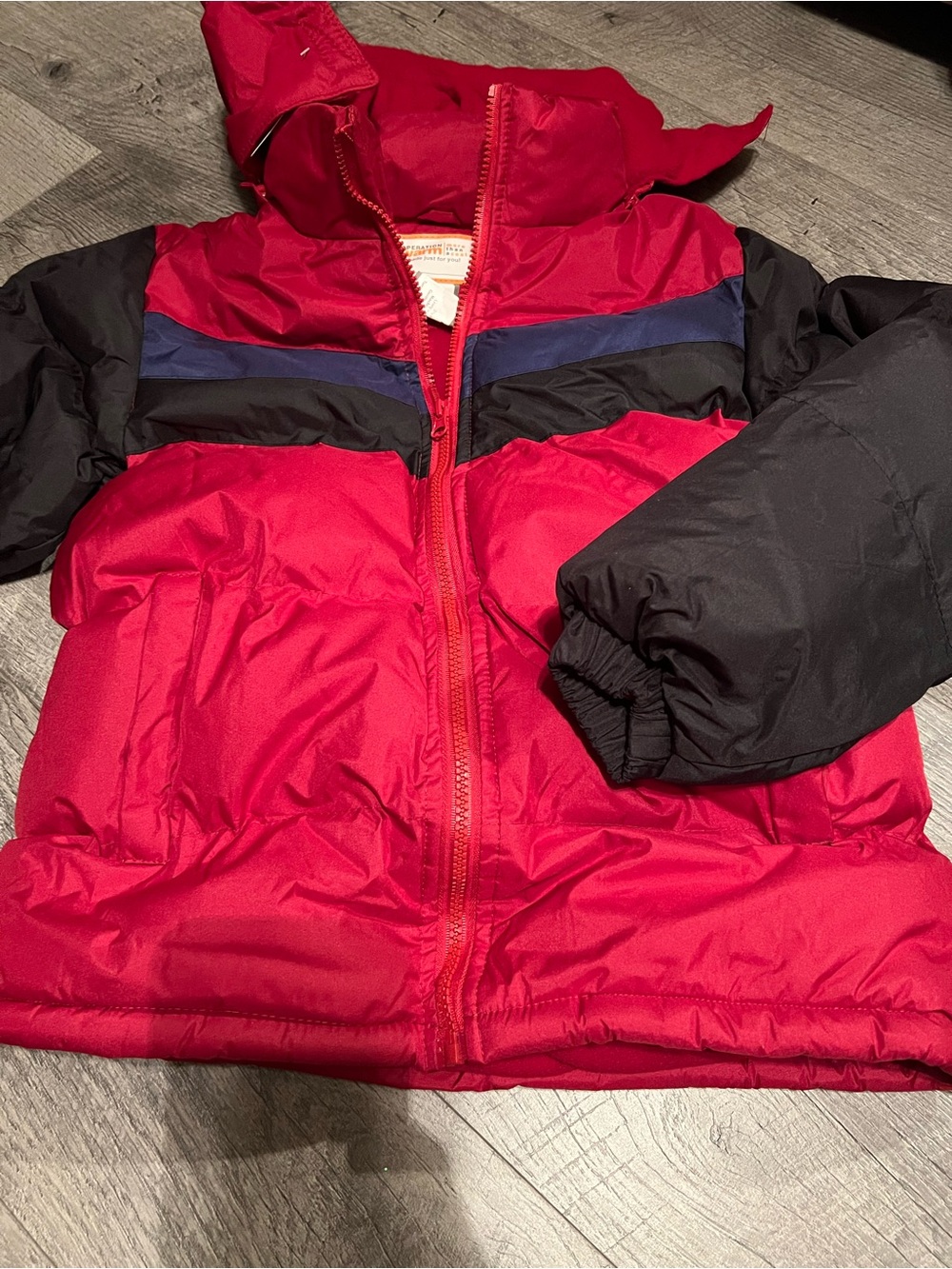 Kids Red and Black Puffer Jacket - Brand Unspecified